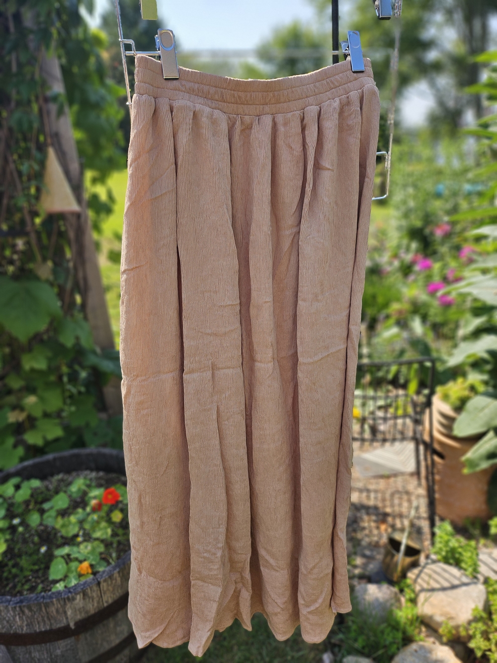 Blu Pepper Beige Corduroy Midi Skirt